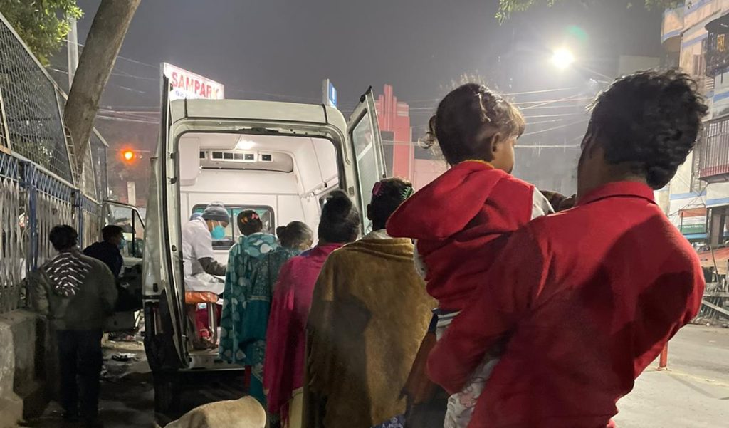 People queue to see the Night Round team