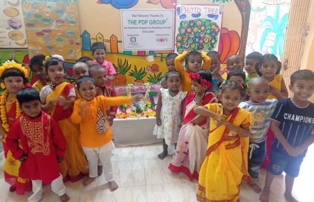 Children celebrate Rabindra Jayanti