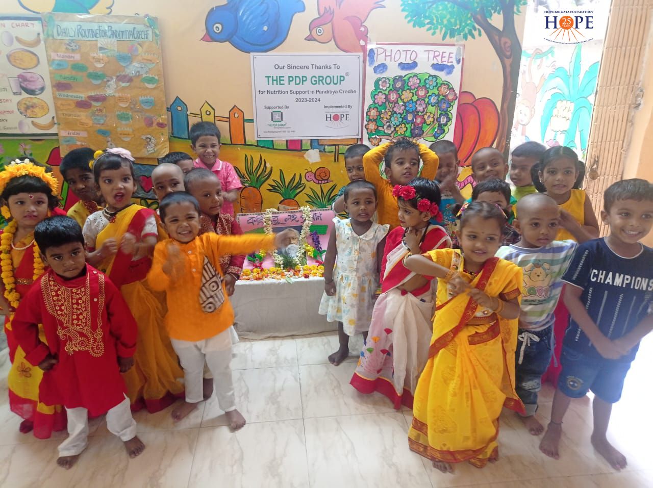 Children celebrate Rabindra Jayanti