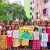 Children from HOPE programmes hold posters about world day against child labour